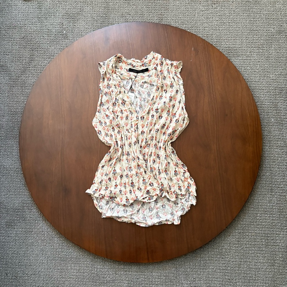 NWT Zara Boho Patterned Lightweight Tank Top Women's Size Large